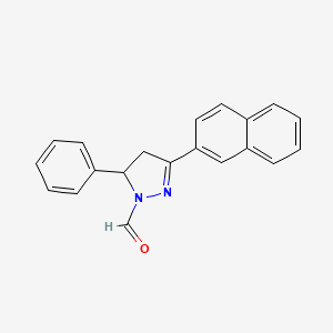 molecular formula C20H16N2O B3858154 3-(2-naphthyl)-5-phenyl-4,5-dihydro-1H-pyrazole-1-carbaldehyde 