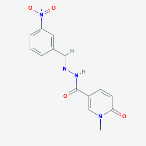 molecular formula C14H12N4O4 B3858158 1-methyl-N'-(3-nitrobenzylidene)-6-oxo-1,6-dihydro-3-pyridinecarbohydrazide 