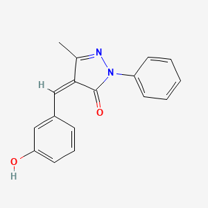 molecular formula C17H14N2O2 B3858191 4-(3-hydroxybenzylidene)-5-methyl-2-phenyl-2,4-dihydro-3H-pyrazol-3-one 