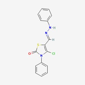 4-chloro-2-oxo-3-phenyl-2,3-dihydro-1,3-thiazole-5-carbaldehyde phenylhydrazone