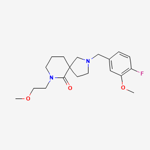 molecular formula C19H27FN2O3 B3858232 2-(4-fluoro-3-methoxybenzyl)-7-(2-methoxyethyl)-2,7-diazaspiro[4.5]decan-6-one 
