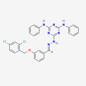 molecular formula C29H23Cl2N7O B3858240 3-[(2,4-dichlorobenzyl)oxy]benzaldehyde (4,6-dianilino-1,3,5-triazin-2-yl)hydrazone 
