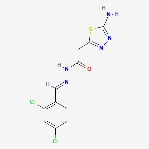 molecular formula C11H9Cl2N5OS B3858247 2-(5-amino-1,3,4-thiadiazol-2-yl)-N'-(2,4-dichlorobenzylidene)acetohydrazide 