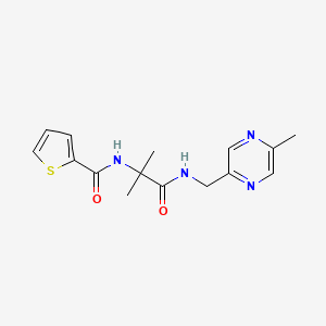 molecular formula C15H18N4O2S B3858253 N-(1,1-dimethyl-2-{[(5-methylpyrazin-2-yl)methyl]amino}-2-oxoethyl)thiophene-2-carboxamide 