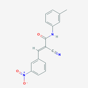 molecular formula C17H13N3O3 B385826 2-cyano-3-{3-nitrophenyl}-N-(3-methylphenyl)acrylamide 