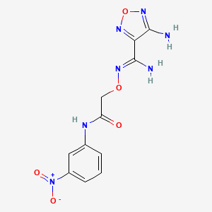 2-({[amino(4-amino-1,2,5-oxadiazol-3-yl)methylene]amino}oxy)-N-(3-nitrophenyl)acetamide