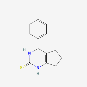 molecular formula C13H14N2S B3858284 4-phenyl-1,3,4,5,6,7-hexahydro-2H-cyclopenta[d]pyrimidine-2-thione 