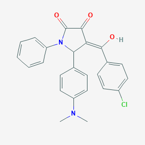 molecular formula C25H21ClN2O3 B385831 4-(4-chlorobenzoyl)-5-[4-(dimethylamino)phenyl]-3-hydroxy-1-phenyl-1,5-dihydro-2H-pyrrol-2-one 