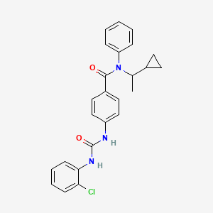 molecular formula C25H24ClN3O2 B3858316 4-({[(2-chlorophenyl)amino]carbonyl}amino)-N-(1-cyclopropylethyl)-N-phenylbenzamide 