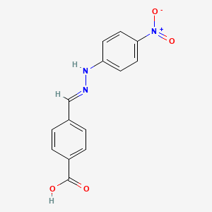 molecular formula C14H11N3O4 B3858322 4-[2-(4-nitrophenyl)carbonohydrazonoyl]benzoic acid 