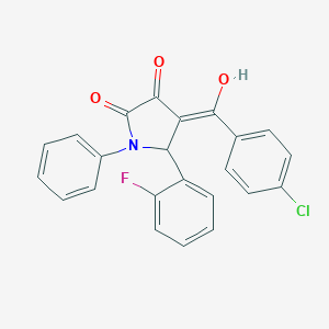molecular formula C23H15ClFNO3 B385833 4-[(4-chlorophenyl)carbonyl]-5-(2-fluorophenyl)-3-hydroxy-1-phenyl-1,5-dihydro-2H-pyrrol-2-one 