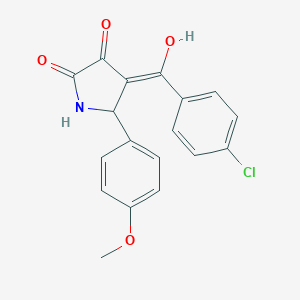molecular formula C18H14ClNO4 B385839 4-(4-chlorobenzoyl)-3-hydroxy-5-(4-methoxyphenyl)-1,5-dihydro-2H-pyrrol-2-one 