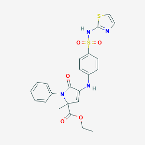 molecular formula C23H22N4O5S2 B385840 Ethyl 2-methyl-5-oxo-1-phenyl-4-[4-(1,3-thiazol-2-ylsulfamoyl)anilino]pyrrole-2-carboxylate CAS No. 473566-24-4