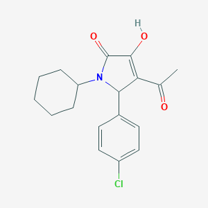 molecular formula C18H20ClNO3 B385841 4-acetyl-5-(4-chlorophenyl)-1-cyclohexyl-3-hydroxy-1,5-dihydro-2H-pyrrol-2-one 
