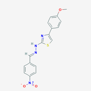 molecular formula C17H14N4O3S B385842 4-Nitrobenzaldehyde [4-(4-methoxyphenyl)-1,3-thiazol-2-yl]hydrazone 