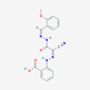 2-(2-{1-Cyano-2-[2-(2-methoxybenzylidene)hydrazino]-2-oxoethylidene}hydrazino)benzoic acid