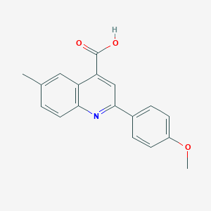 molecular formula C18H15NO3 B385844 2-(4-甲氧基苯基)-6-甲基喹啉-4-羧酸 CAS No. 116734-22-6