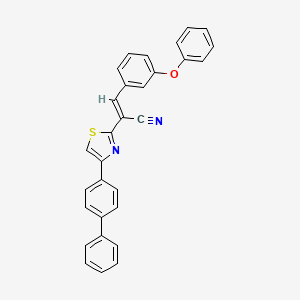 molecular formula C30H20N2OS B3858448 2-[4-(4-biphenylyl)-1,3-thiazol-2-yl]-3-(3-phenoxyphenyl)acrylonitrile 