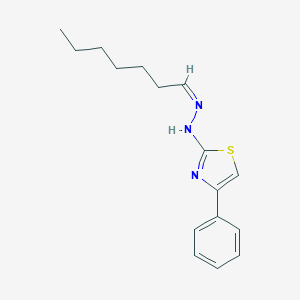 molecular formula C16H21N3S B385845 Heptanal (4-phenyl-1,3-thiazol-2-yl)hydrazone 