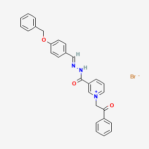 molecular formula C28H24BrN3O3 B3858469 3-({2-[4-(benzyloxy)benzylidene]hydrazino}carbonyl)-1-(2-oxo-2-phenylethyl)pyridinium bromide 