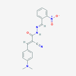 molecular formula C19H17N5O3 B385847 2-cyano-3-[4-(dimethylamino)phenyl]-N'-{2-nitrobenzylidene}acrylohydrazide 