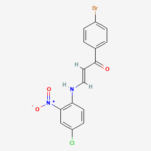 molecular formula C15H10BrClN2O3 B3858490 1-(4-bromophenyl)-3-[(4-chloro-2-nitrophenyl)amino]-2-propen-1-one 