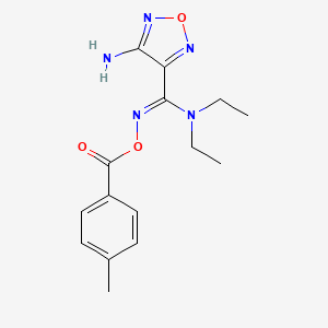 molecular formula C15H19N5O3 B3858516 4-amino-N,N-diethyl-N'-[(4-methylbenzoyl)oxy]-1,2,5-oxadiazole-3-carboximidamide 