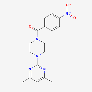 molecular formula C17H19N5O3 B3858524 4,6-dimethyl-2-[4-(4-nitrobenzoyl)-1-piperazinyl]pyrimidine 