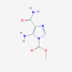 molecular formula C6H8N4O3 B385853 methyl 5-amino-4-(aminocarbonyl)-1H-imidazole-1-carboxylate 