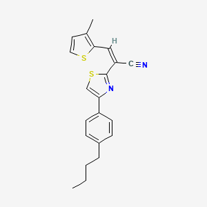 molecular formula C21H20N2S2 B3858532 2-[4-(4-butylphenyl)-1,3-thiazol-2-yl]-3-(3-methyl-2-thienyl)acrylonitrile 