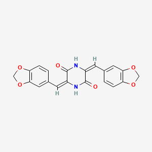 molecular formula C20H14N2O6 B3858537 3,6-bis(1,3-benzodioxol-5-ylmethylene)-2,5-piperazinedione 