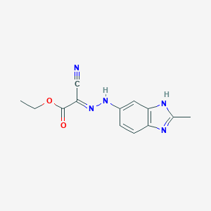 molecular formula C13H13N5O2 B385855 ethyl cyano[(2-methyl-1H-benzimidazol-6-yl)hydrazono]acetate 