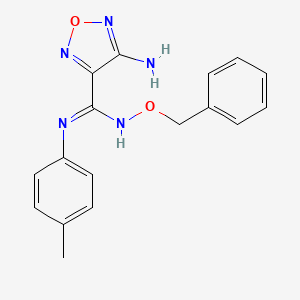 molecular formula C17H17N5O2 B3858573 4-amino-N'-(benzyloxy)-N-(4-methylphenyl)-1,2,5-oxadiazole-3-carboximidamide 