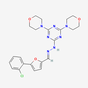 molecular formula C22H24ClN7O3 B3858580 5-(2-chlorophenyl)-2-furaldehyde (4,6-di-4-morpholinyl-1,3,5-triazin-2-yl)hydrazone 