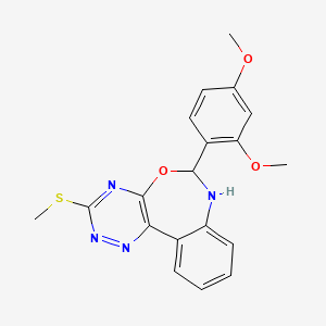 molecular formula C19H18N4O3S B3858581 6-(2,4-dimethoxyphenyl)-3-(methylthio)-6,7-dihydro[1,2,4]triazino[5,6-d][3,1]benzoxazepine 