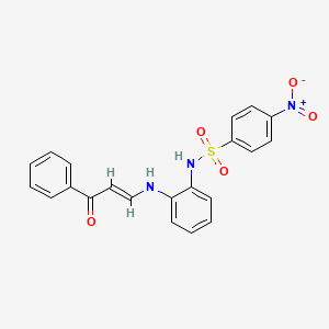 molecular formula C21H17N3O5S B3858597 4-nitro-N-{2-[(3-oxo-3-phenyl-1-propen-1-yl)amino]phenyl}benzenesulfonamide 
