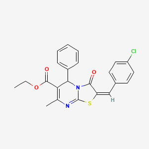 ethyl 2-(4-chlorobenzylidene)-7-methyl-3-oxo-5-phenyl-2,3-dihydro-5H-[1,3]thiazolo[3,2-a]pyrimidine-6-carboxylate