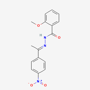 molecular formula C16H15N3O4 B3858609 2-methoxy-N'-[1-(4-nitrophenyl)ethylidene]benzohydrazide 