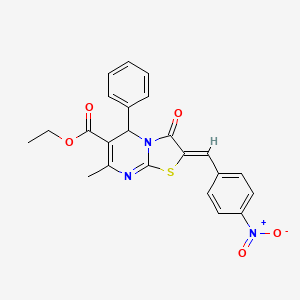 ethyl 7-methyl-2-(4-nitrobenzylidene)-3-oxo-5-phenyl-2,3-dihydro-5H-[1,3]thiazolo[3,2-a]pyrimidine-6-carboxylate