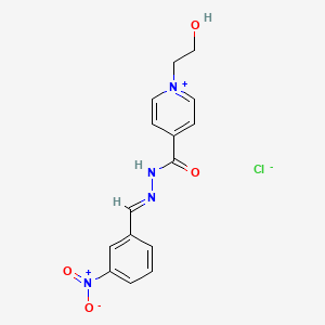molecular formula C15H15ClN4O4 B3858671 1-(2-hydroxyethyl)-4-{[2-(3-nitrobenzylidene)hydrazino]carbonyl}pyridinium chloride 