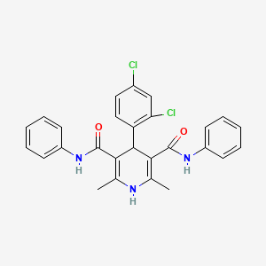 molecular formula C27H23Cl2N3O2 B3858676 4-(2,4-dichlorophenyl)-2,6-dimethyl-N,N'-diphenyl-1,4-dihydro-3,5-pyridinedicarboxamide 