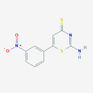 molecular formula C10H7N3O2S2 B3858682 2-amino-6-(3-nitrophenyl)-4H-1,3-thiazine-4-thione 