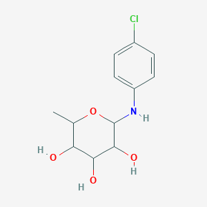 molecular formula C12H16ClNO4 B3858693 N-(4-chlorophenyl)-6-deoxy-alpha-L-mannopyranosylamine 