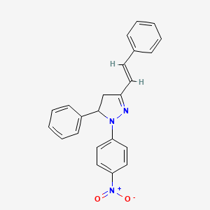 molecular formula C23H19N3O2 B3858709 1-(4-nitrophenyl)-5-phenyl-3-(2-phenylvinyl)-4,5-dihydro-1H-pyrazole 