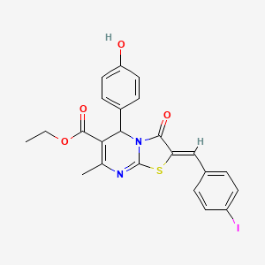 ethyl 5-(4-hydroxyphenyl)-2-(4-iodobenzylidene)-7-methyl-3-oxo-2,3-dihydro-5H-[1,3]thiazolo[3,2-a]pyrimidine-6-carboxylate