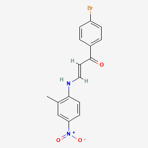 molecular formula C16H13BrN2O3 B3858724 1-(4-bromophenyl)-3-[(2-methyl-4-nitrophenyl)amino]-2-propen-1-one 