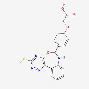 molecular formula C19H16N4O4S B3858738 {4-[3-(methylthio)-6,7-dihydro[1,2,4]triazino[5,6-d][3,1]benzoxazepin-6-yl]phenoxy}acetic acid 
