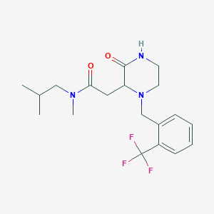 molecular formula C19H26F3N3O2 B3858804 N-isobutyl-N-methyl-2-{3-oxo-1-[2-(trifluoromethyl)benzyl]-2-piperazinyl}acetamide 