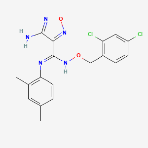 molecular formula C18H17Cl2N5O2 B3858805 4-amino-N'-[(2,4-dichlorobenzyl)oxy]-N-(2,4-dimethylphenyl)-1,2,5-oxadiazole-3-carboximidamide 