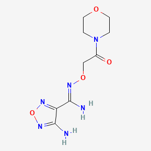 molecular formula C9H14N6O4 B3858806 4-amino-N'-[2-(4-morpholinyl)-2-oxoethoxy]-1,2,5-oxadiazole-3-carboximidamide 
